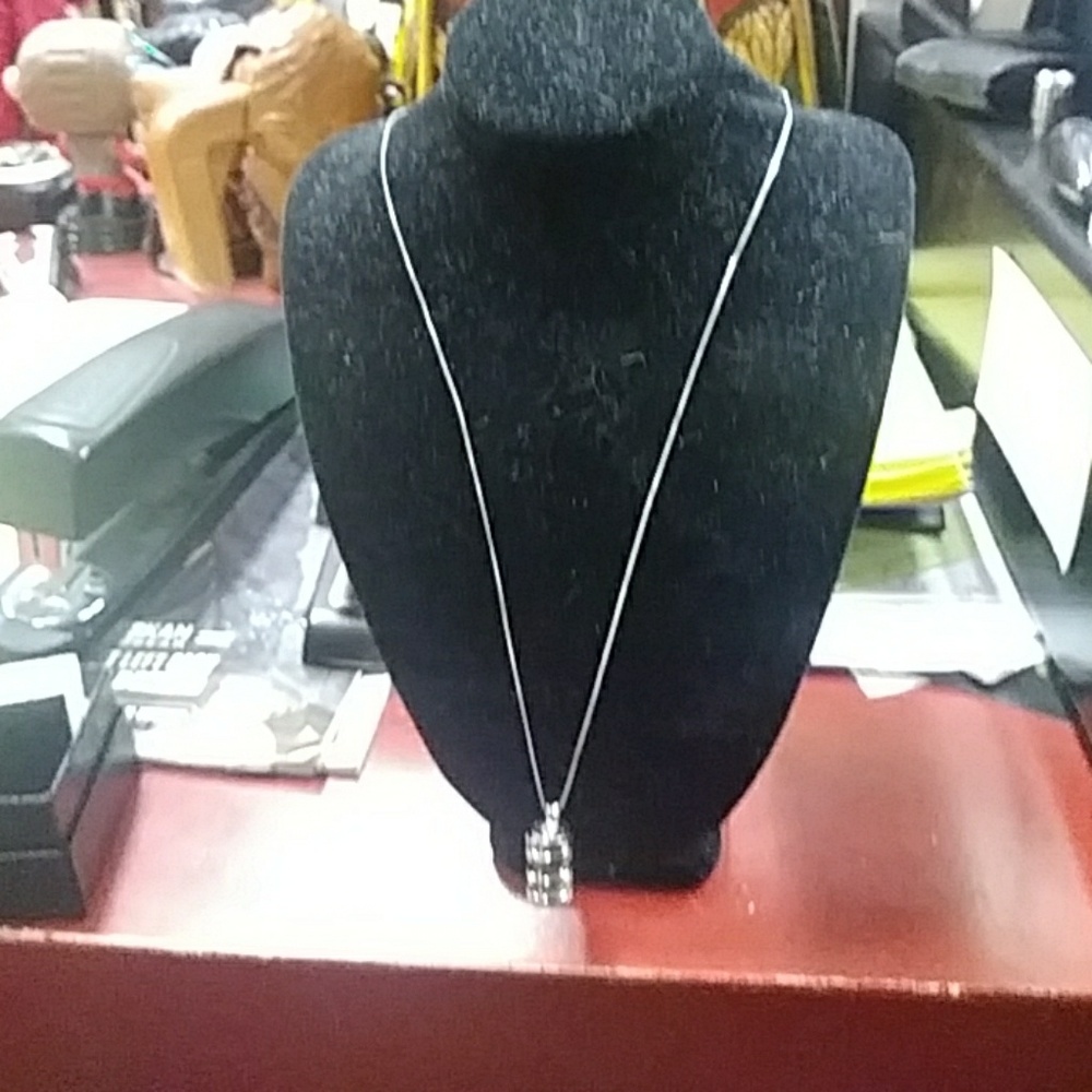 Sterling Silver Ladies Necklace With Gemstome - Picture 2 of 4